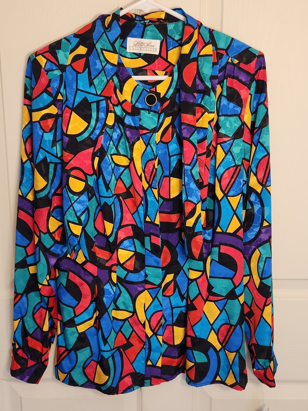 Vintage Lilli Ann Collections Multicolor Abstract Print Women's Blouse